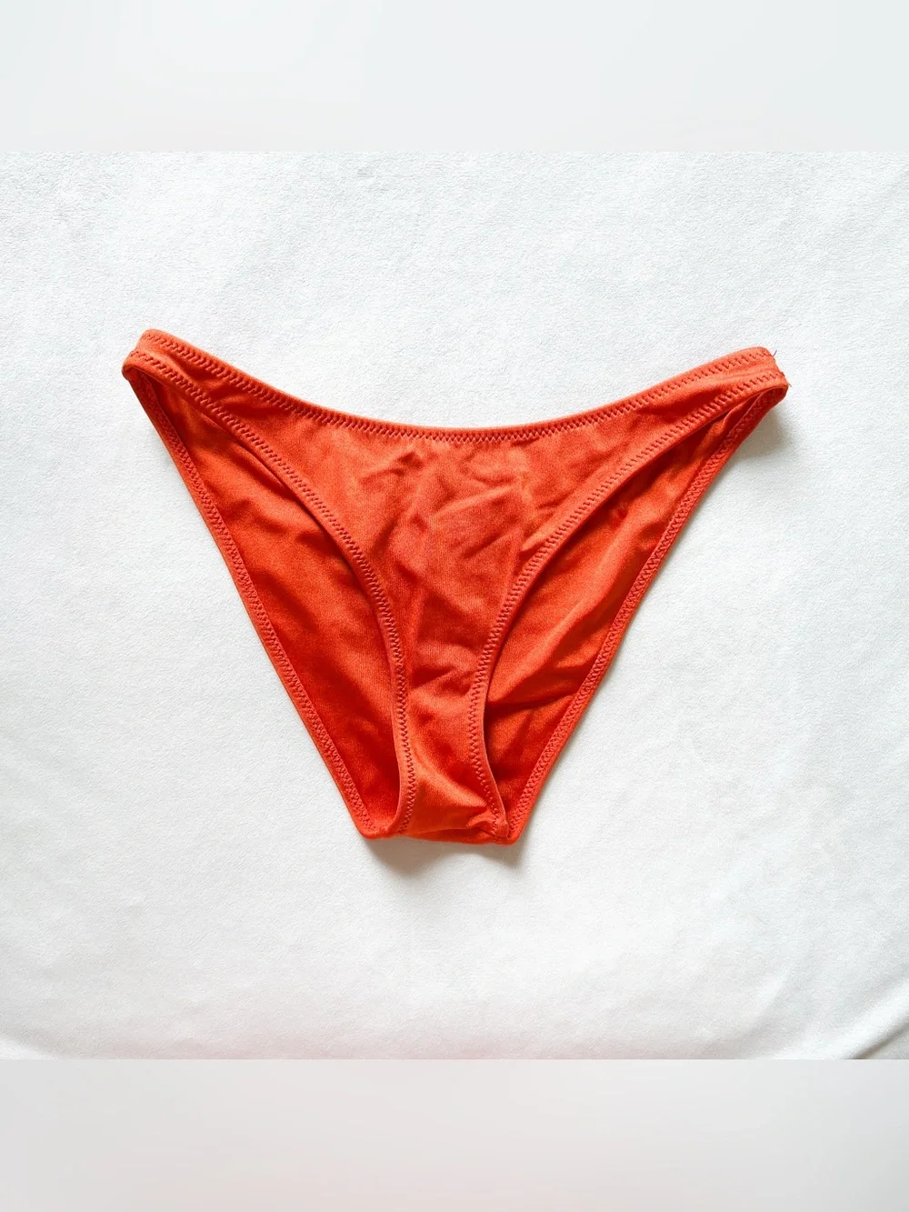 Triangl Swimwear Shimmery Orange Low-Rise Bikini Bottom - Small